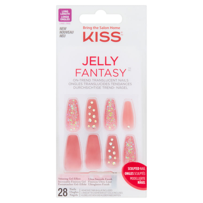 Kiss Jelly Fantasy On-Trend Translucent Nails 28 Nails