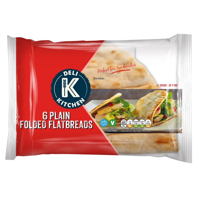 Deli Kitchen Plain Folded Flatbread Thins   6 per pack GOODS M&S   