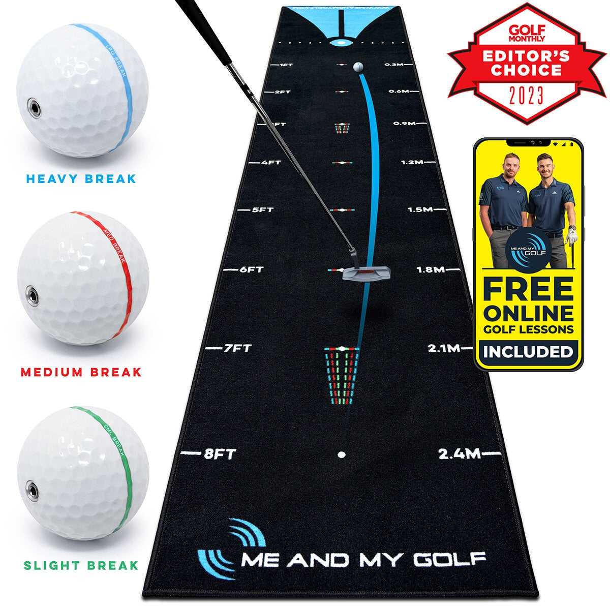 Me and My Golf Breaking Ball 11ft Putting Mat, UK version