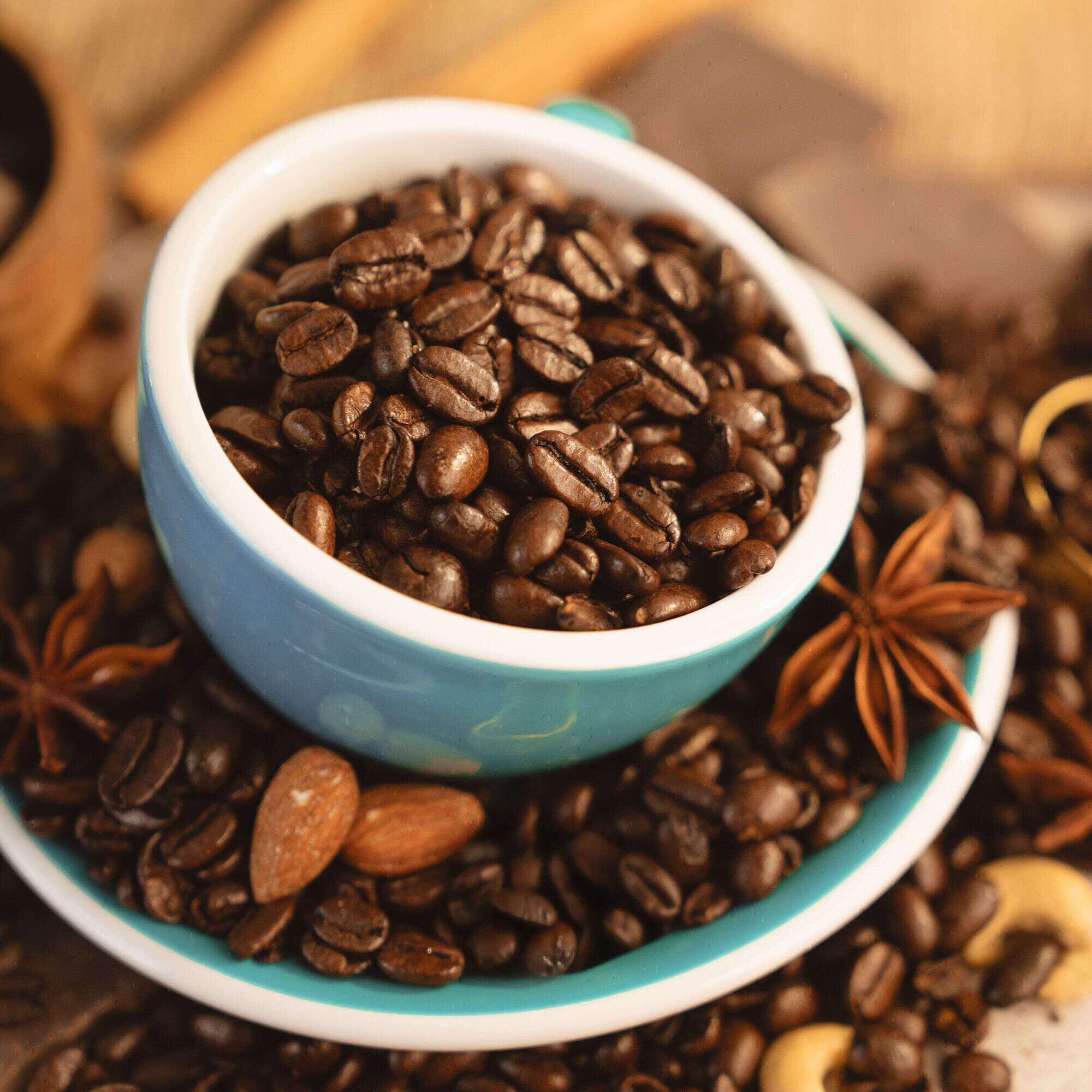 Whittard Santos and Java coffee dark roast blend, imported from the UK