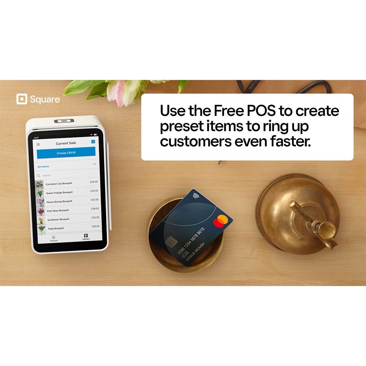 Square Terminal card reader and receipt printer (British brand)