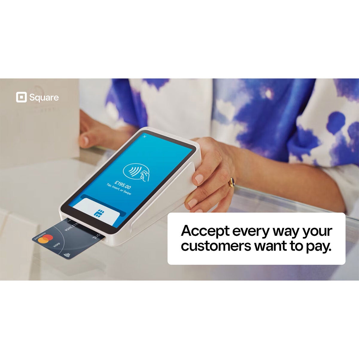 Square Terminal card reader and receipt printer (British brand)