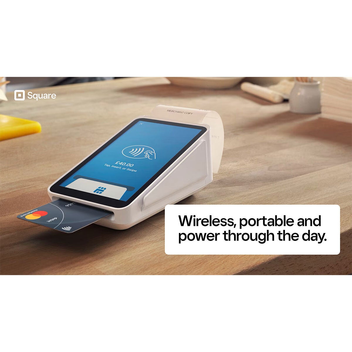 Square Terminal card reader and receipt printer (British brand)