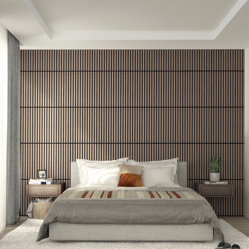 Artika acoustic wall panels Walnut and Black 4-pack, imported from the UK