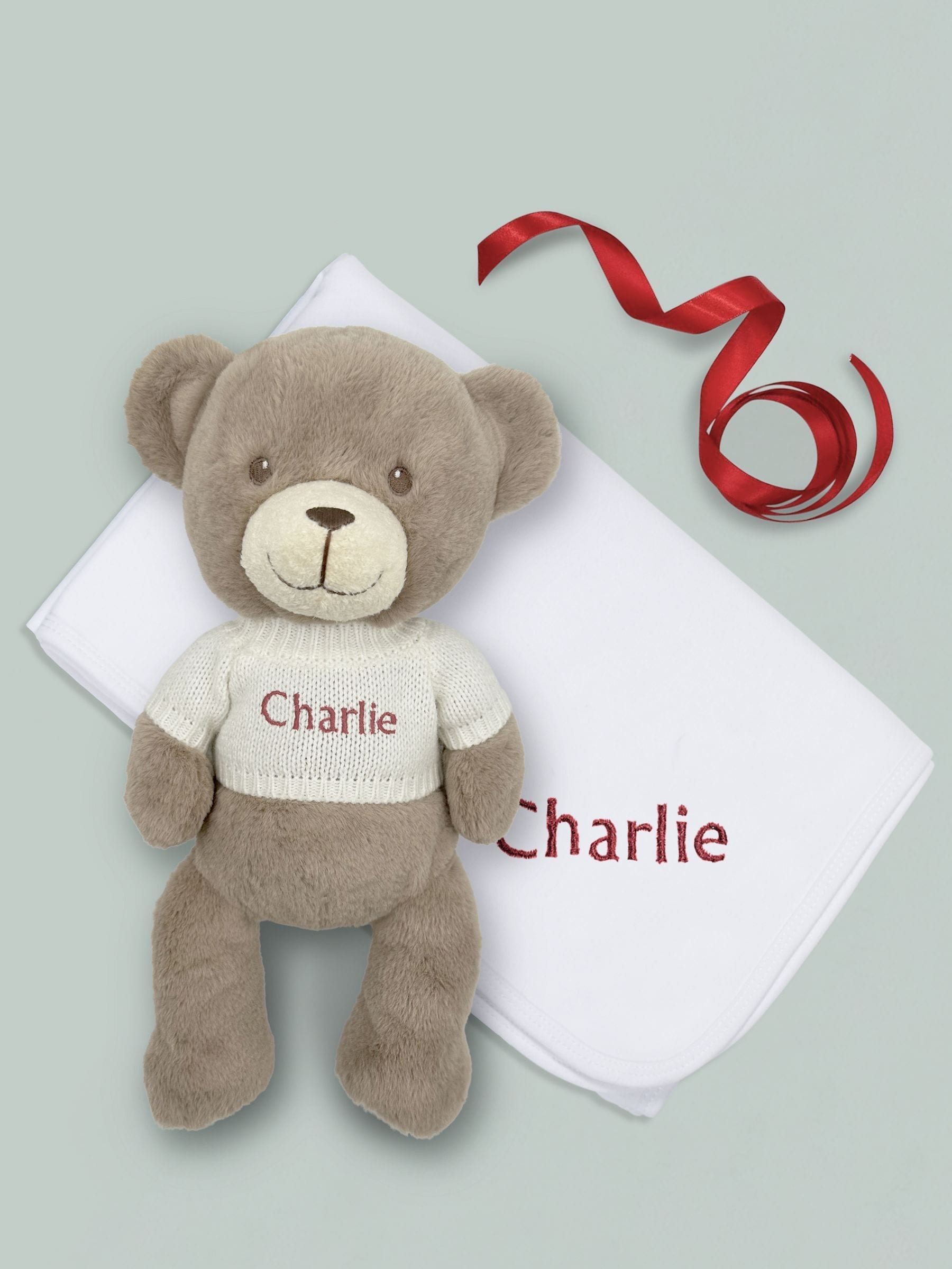 Babyblooms Frankie Bär personalisiertes Kuscheltier und Kuscheldecke 13 Zoll, importiert aus dem Vereinigten Königreich