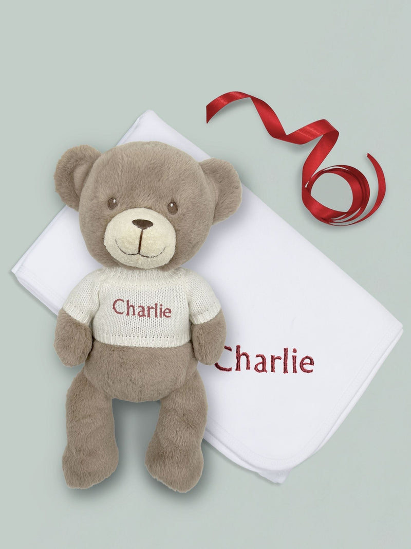 Babyblooms Frankie Bär personalisiertes Kuscheltier und Kuscheldecke 13 Zoll, importiert aus dem Vereinigten Königreich