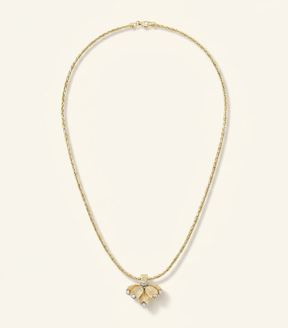 Cartier Grain de Café gold diamond necklace, imported from the UK