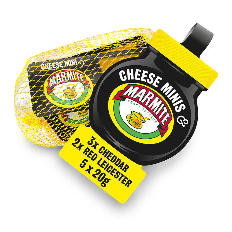 Marmite cheese minis Cheddar and Red Leicester 5x20g (British brand)