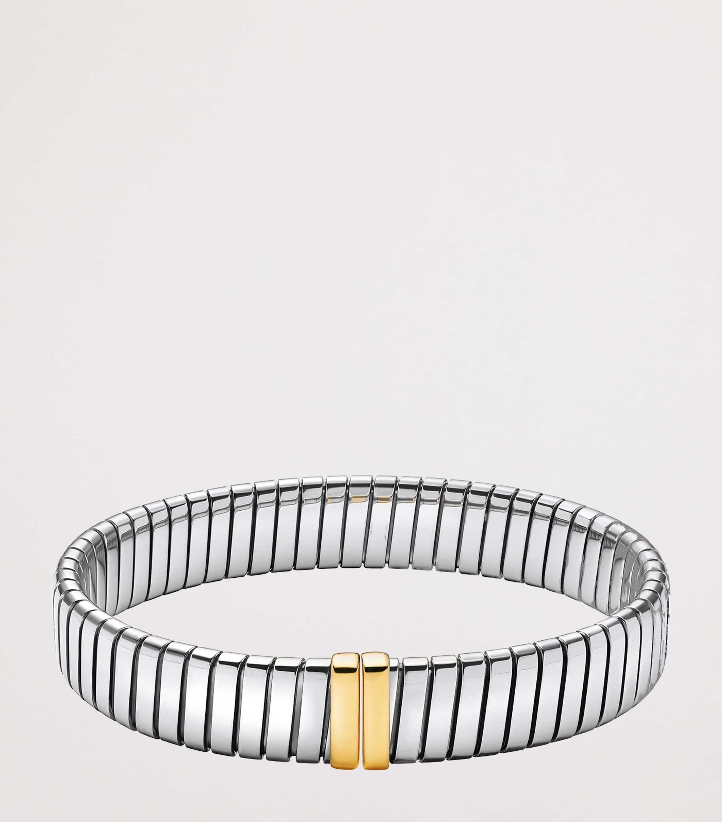 سوار Bvlgari Tubogas من الفولاذ المقاوم للصدأ والذهب الأصفر (ماركة بريطانية)