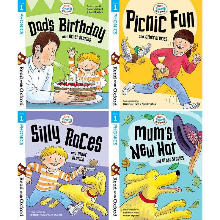 Biff Chip and Kipper 4 book set for ages 3-4, imported from the UK