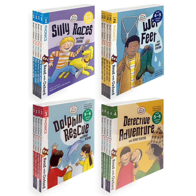 Oxford Reading Tree Biff Chip Kipper 4-book set for ages 3-7, imported from the UK