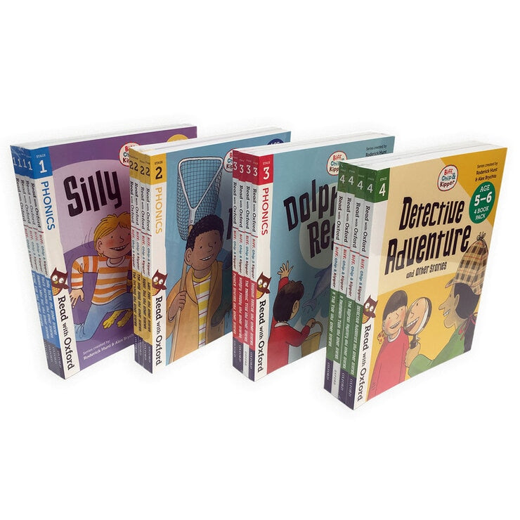 Oxford Reading Tree Biff Chip Kipper 4-book set for ages 3-7, imported from the UK