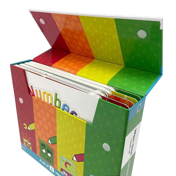 Alphablocks Numberblocks wipe-clean books set, imported from the UK
