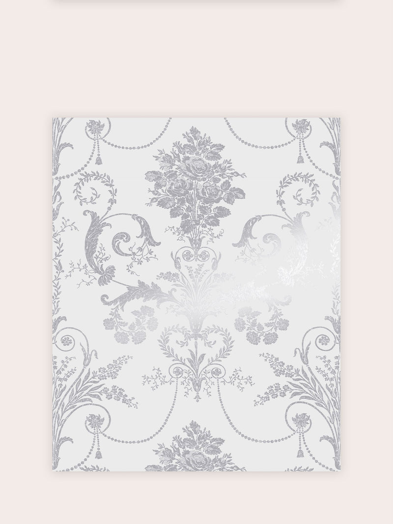 Laura Ashley wallpaper sample Silver Josette A4, imported from the UK