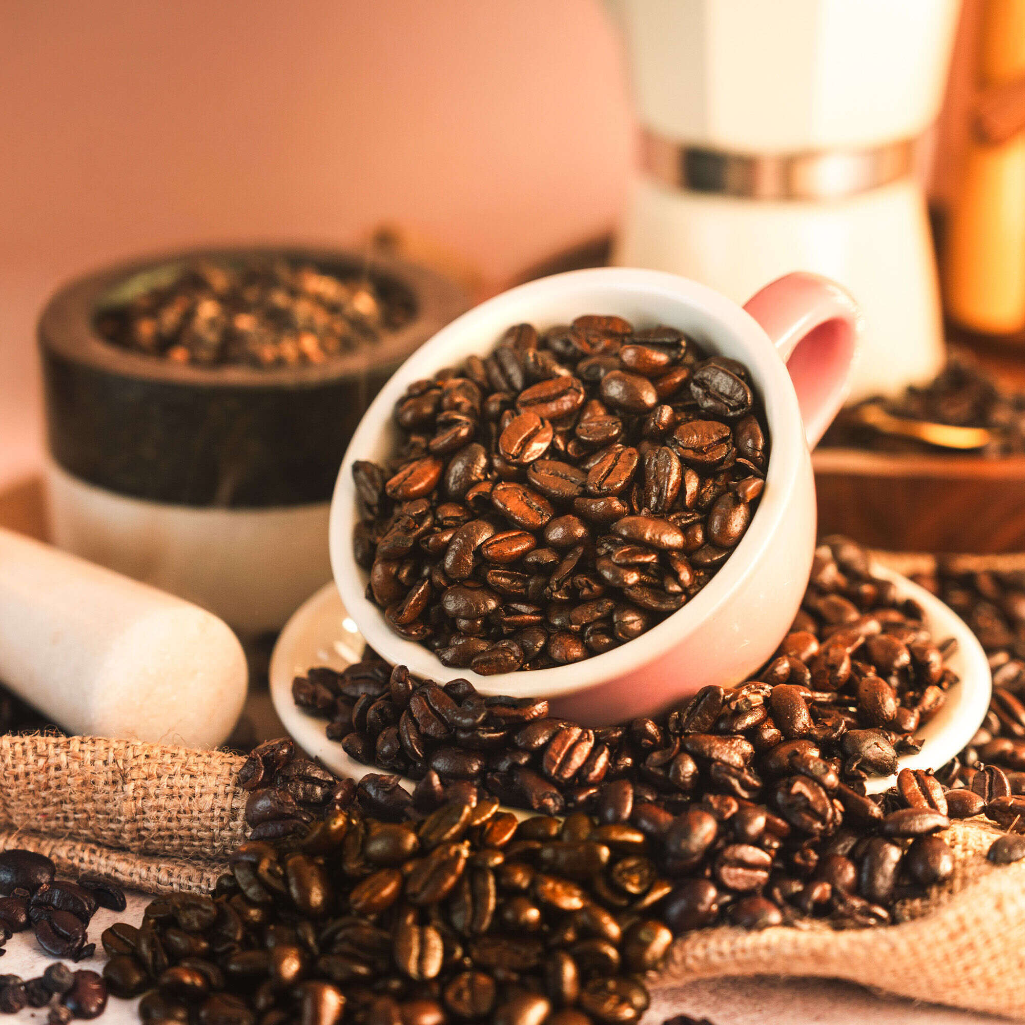 Whittard Old Brown Java dark roast coffee beans, UK version