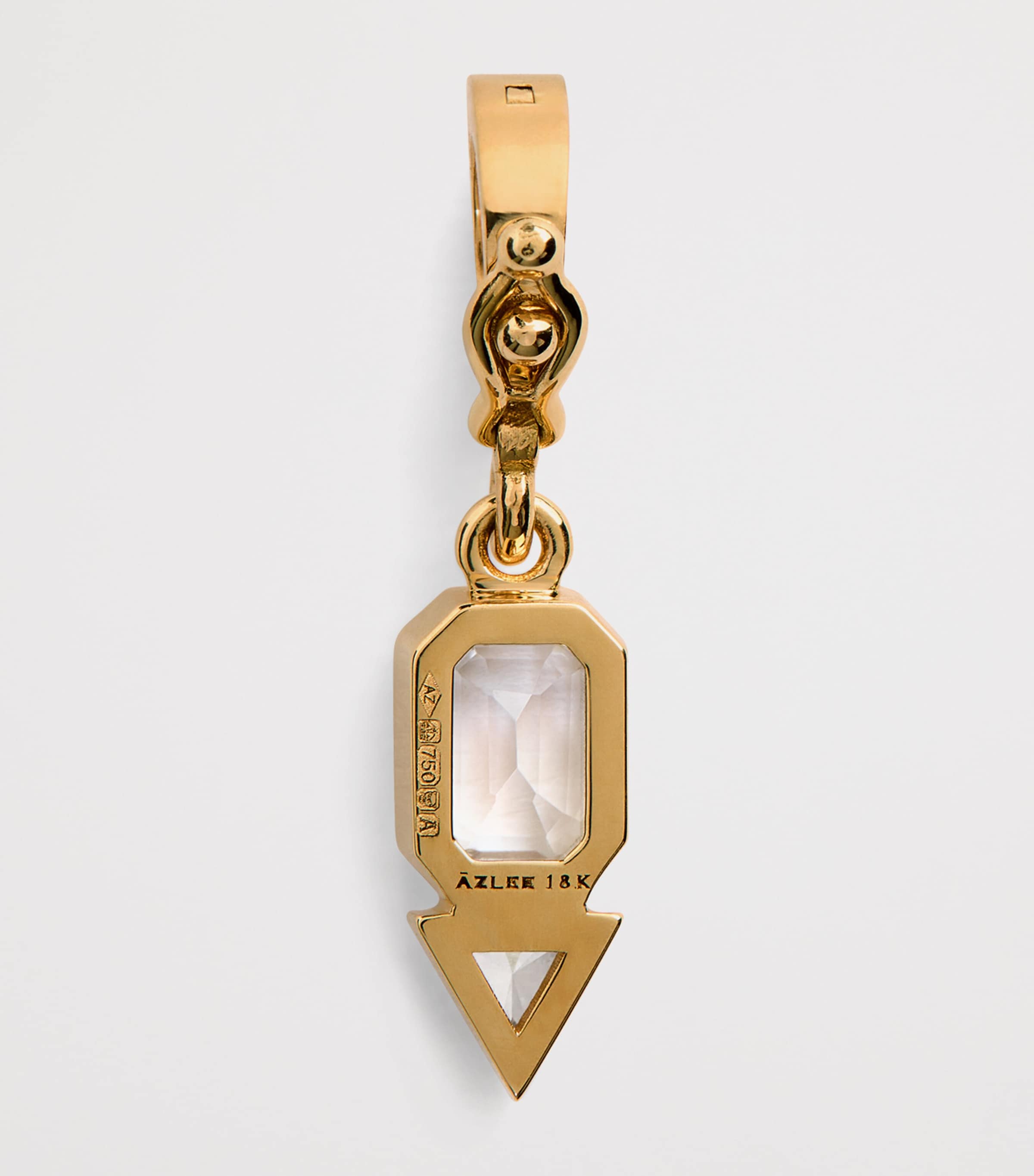 Azlee yellow gold June charm with moonstone and diamond - British product