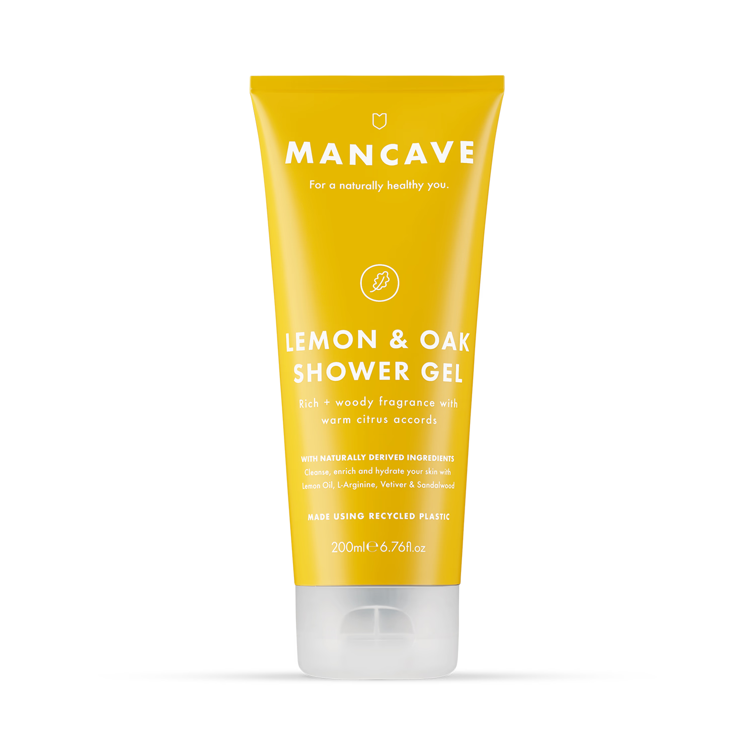 ManCave Shower Gel Lemon & Oak 200ml, imported from the UK