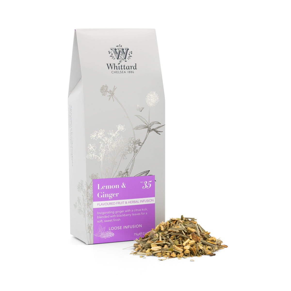 Whittard Lemon & Ginger loose herbal infusion 75g, UK version