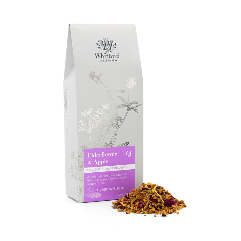 Whittard elderflower and apple loose infusion 100g, imported from the UK
