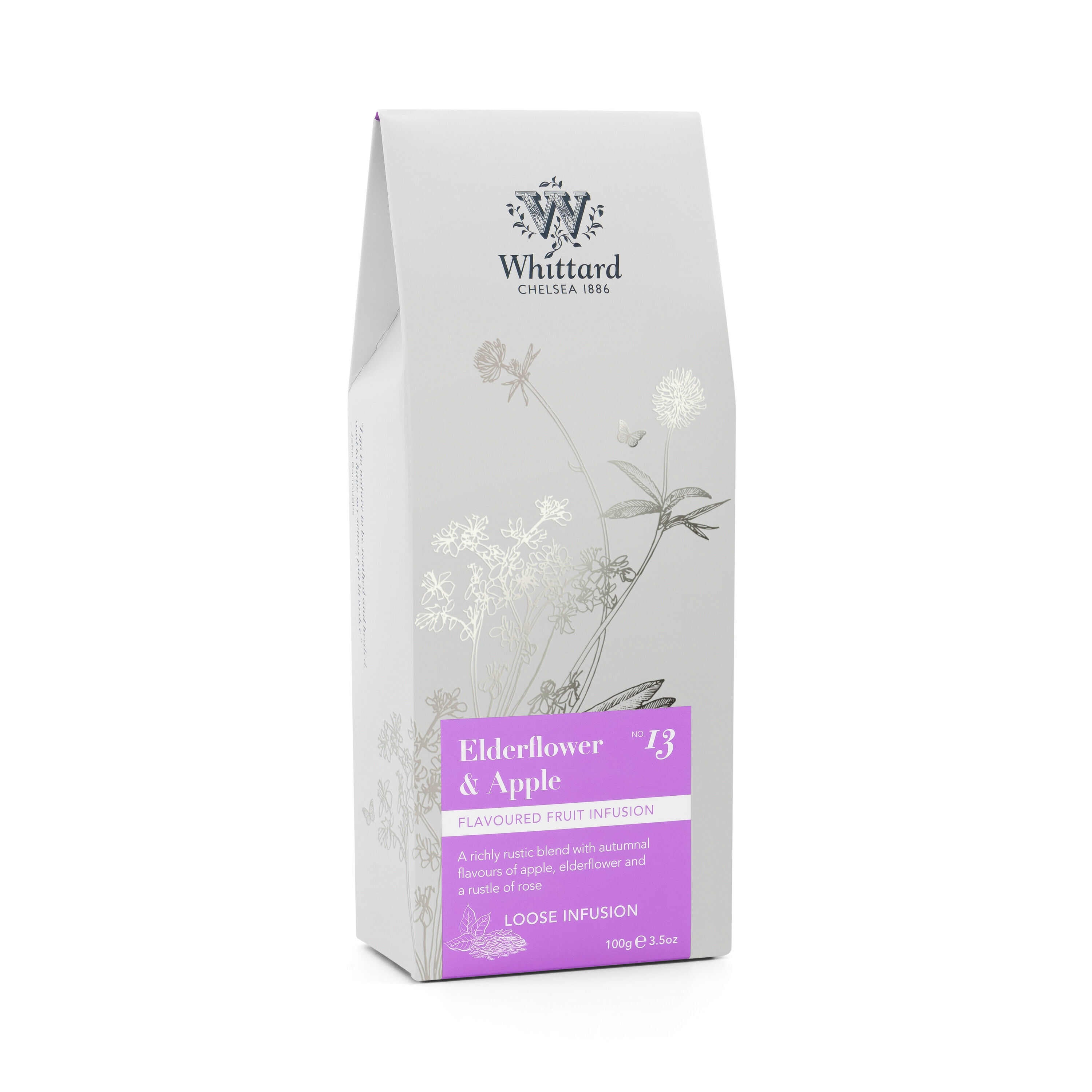 Whittard elderflower and apple loose infusion 100g, imported from the UK