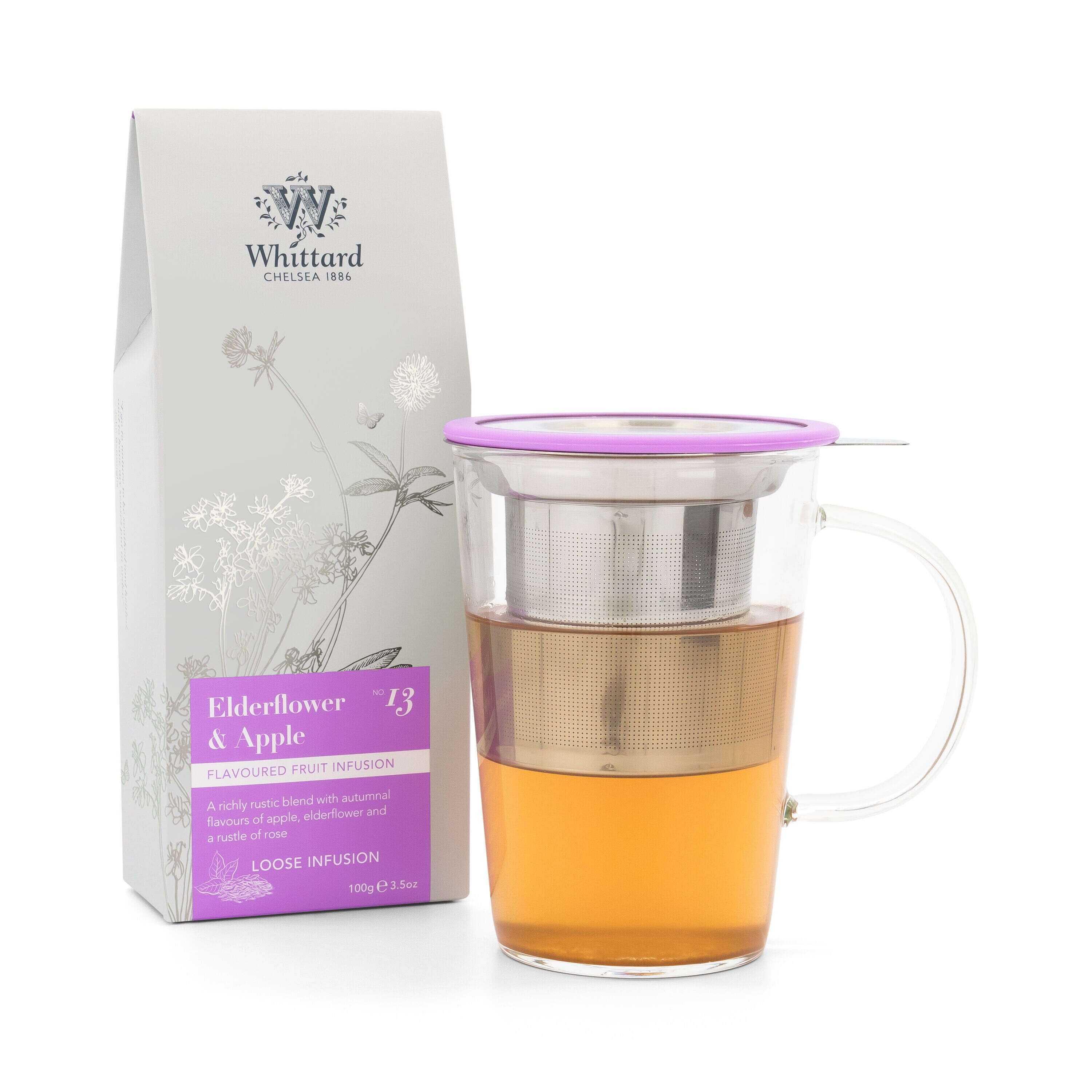 Whittard elderflower and apple loose infusion 100g, imported from the UK