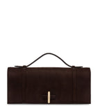 Malone Souliers suede May clutch bag, imported from the UK