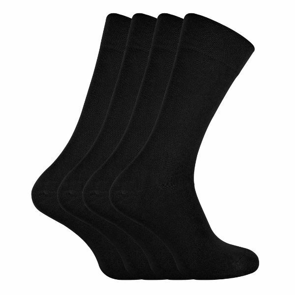 Sock Snob 4 Pairs Mens Soft Bamboo Crew Socks 7-11 UK GOODS Superdrug Black  