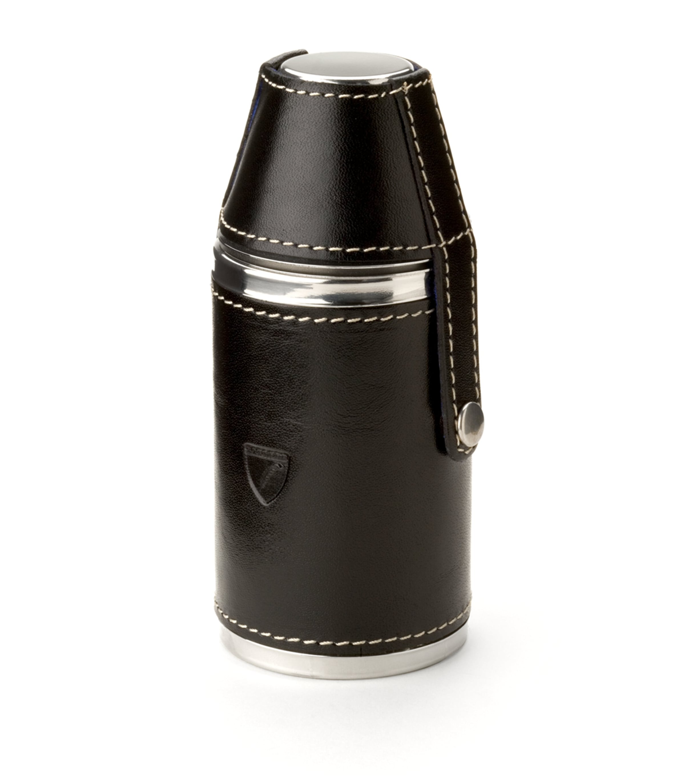 Aspinal of London leather-bound stainless steel flask and cup set - British product