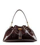 Jimmy Choo crocodile-effect leather cinch shoulder bag - British product
