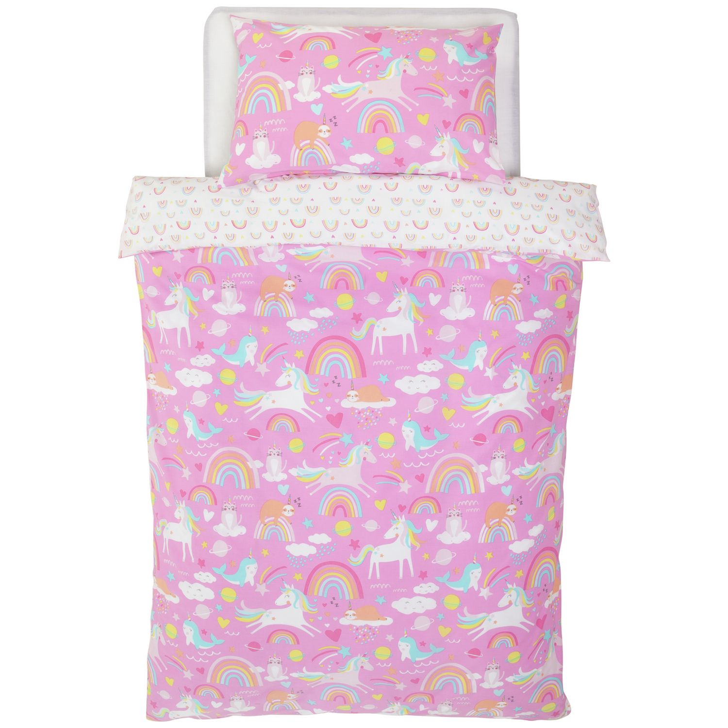 Argos Home Kids Pink Unicorn Bedding Set - Single