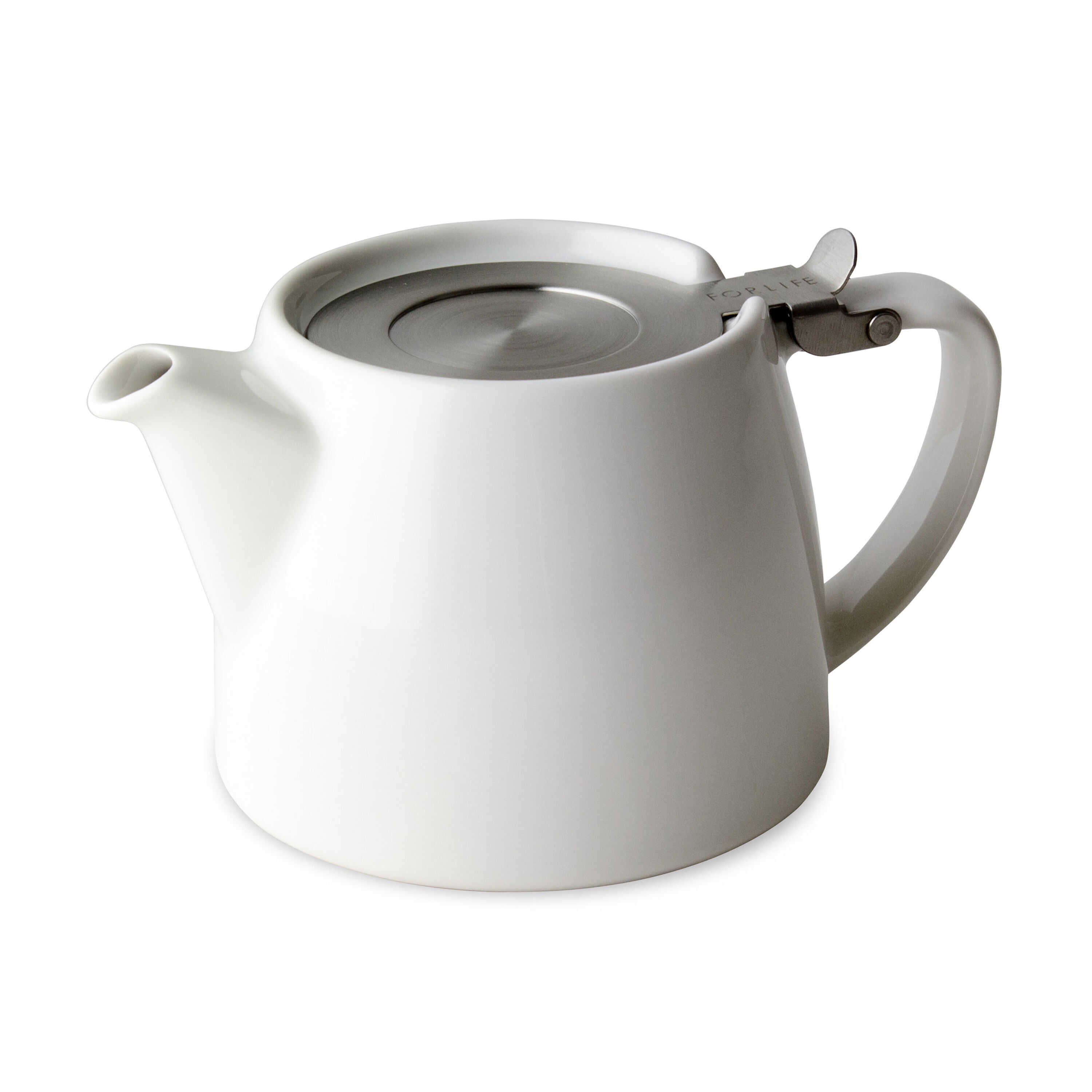 ForLife white ceramic stump teapot with infuser 500ml, UK version