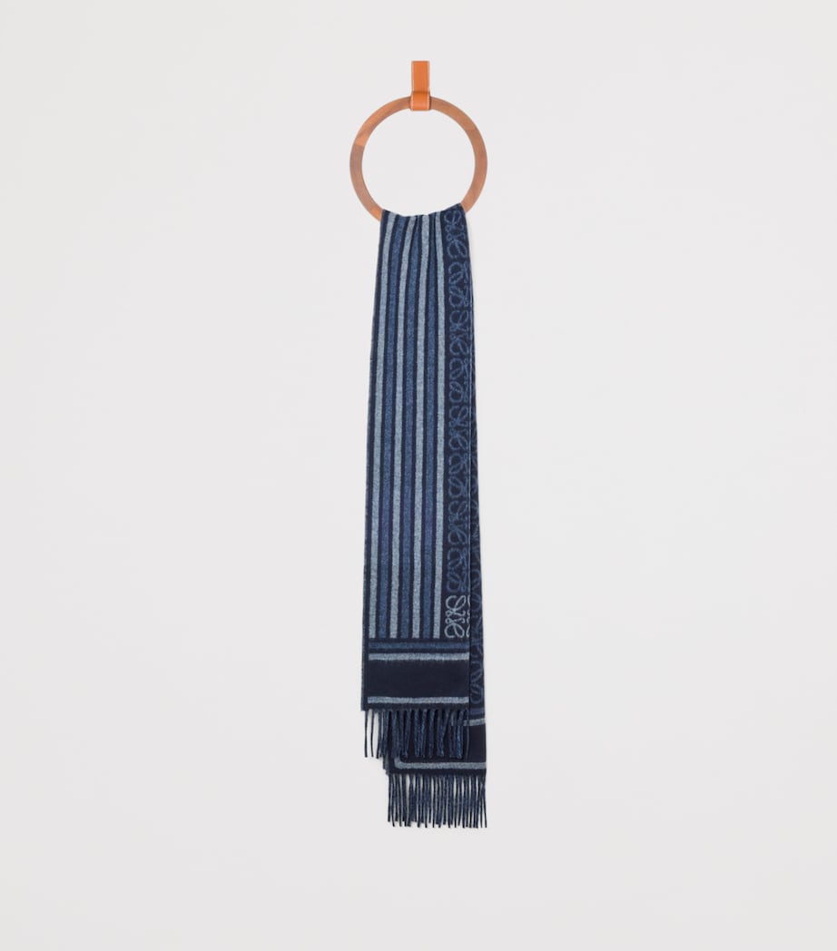 LOEWE wool-cashmere Anagram scarf 30x160cm, imported from the UK