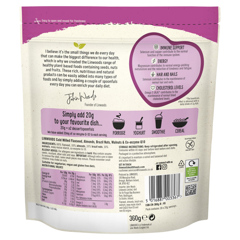 Linwoods milled flaxseed nut mix 360g - British product