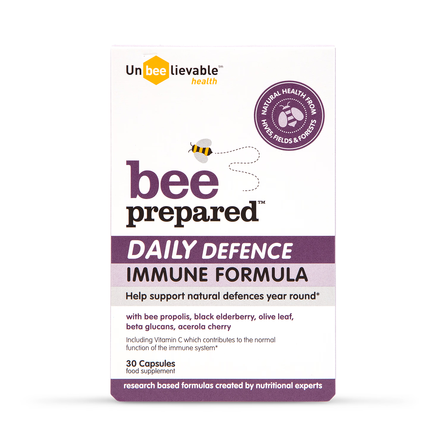 Unbeelievable Health Daily Defence supplement 30 capsules, imported from the UK