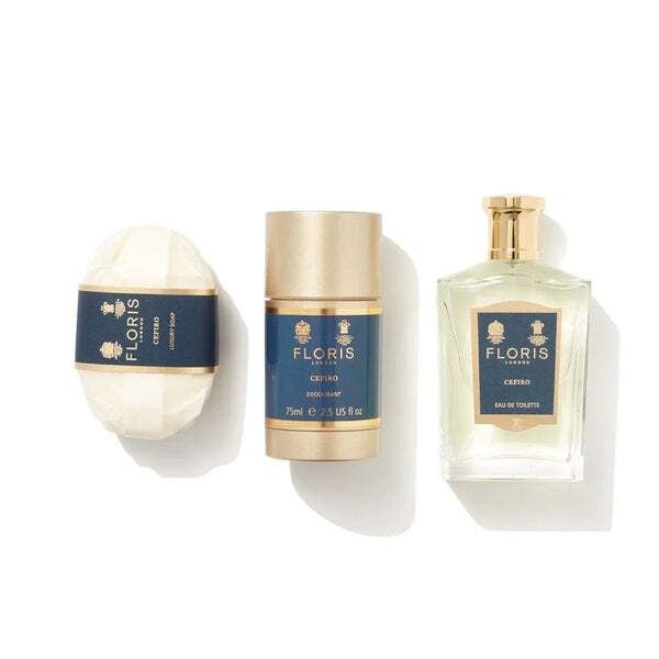 Floris Cefiro gift set with EDT soap and deodorant - British product