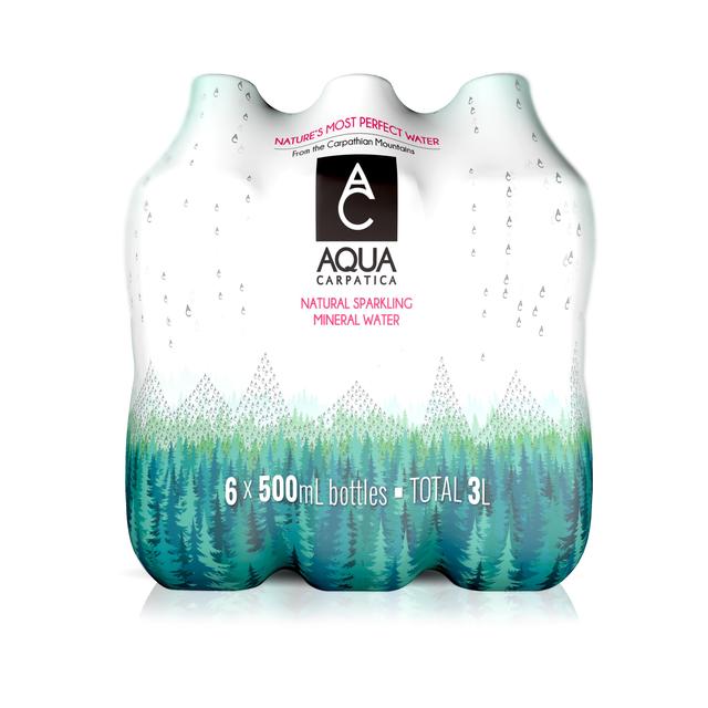 AQUA Carpatica Naturally Sparkling Natural Mineral Water Nitrates Free   6 x 500ml GOODS M&S   