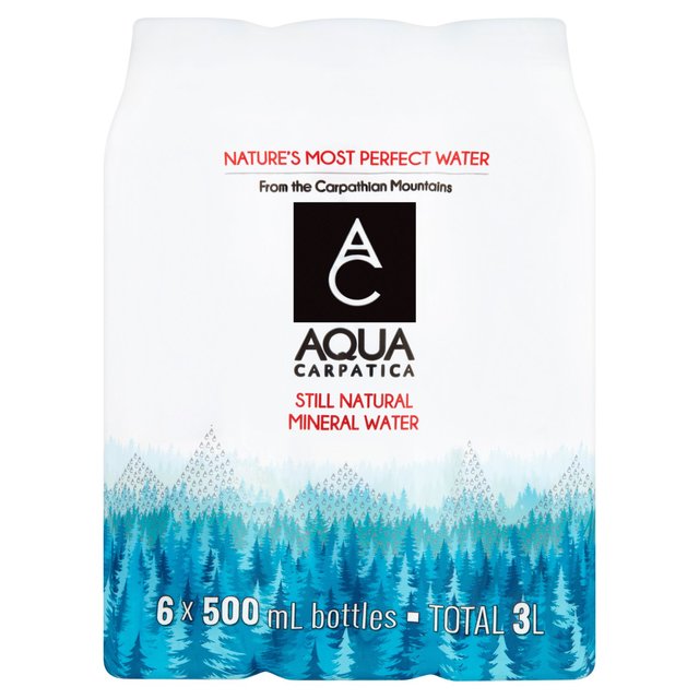 AQUA Carpatica Still Natural Mineral Water Low Sodium & Nitrates   6 x 500ml GOODS M&S   