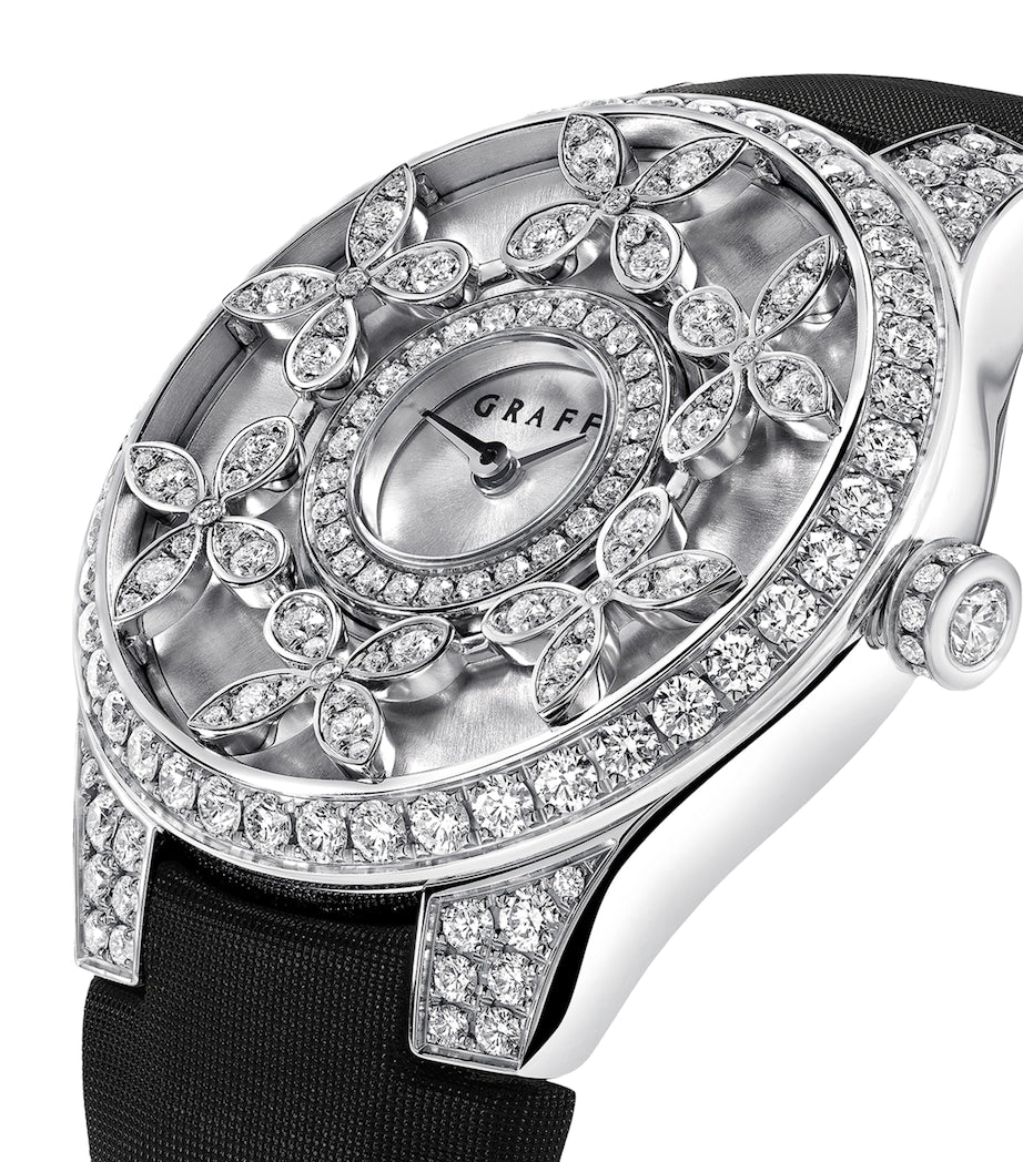 Graff Platinum Diamond Butterfly Watch 28mm, imported from the UK
