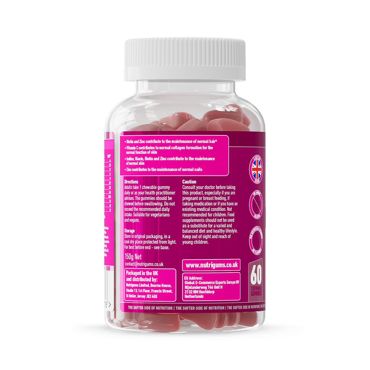 Nutrigums Hair Vits Complex gummies 60 count, UK version