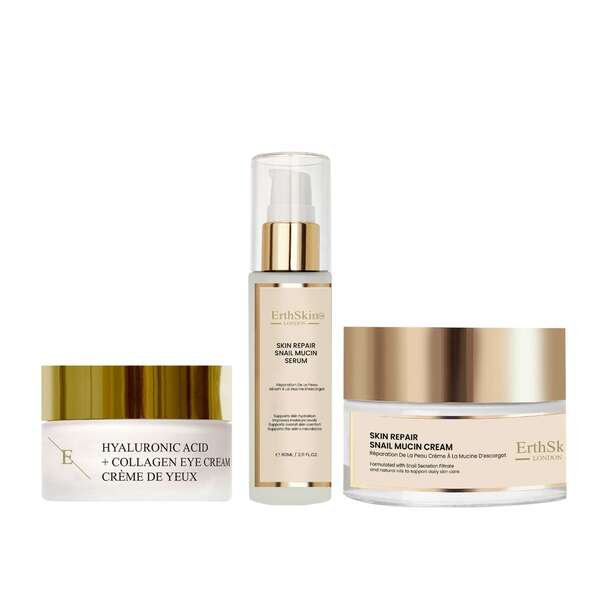 Erth Skin London snail mucin cream serum and eye cream - British product