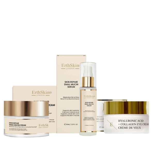 Erth Skin London snail mucin cream serum and eye cream - British product