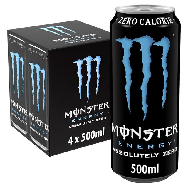 Monster Energy Drink Absolute Zero   4 x 500ml GOODS M&S   