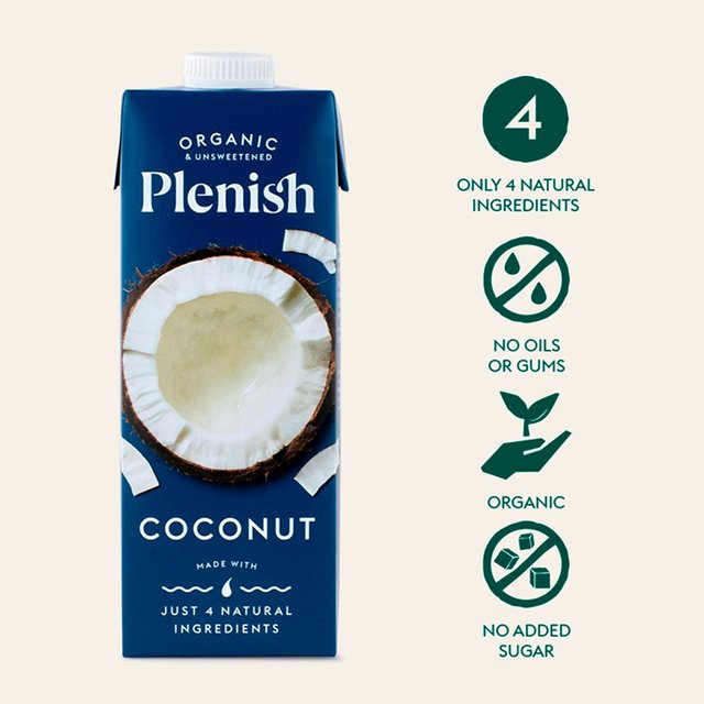 Plenish Organic Coconut Unsweetened Drink Long Life   1L GOODS M&S   