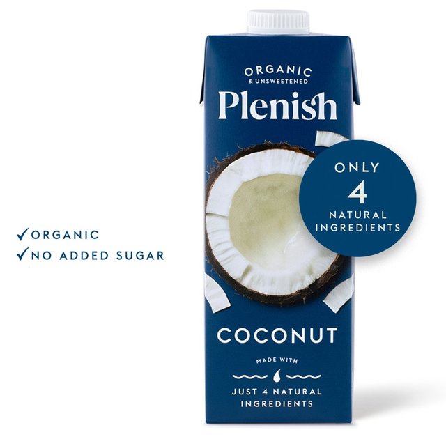 Plenish Organic Coconut Unsweetened Drink Long Life   1L GOODS M&S   