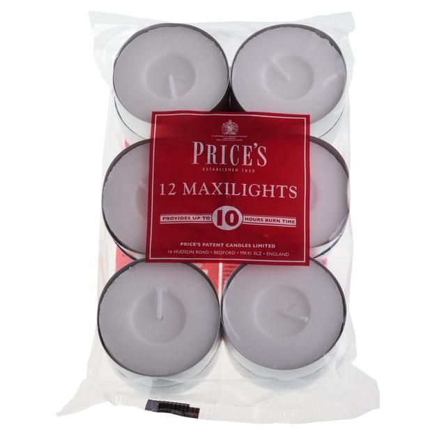 Price's Candles 10 Hour Maxi Tealights   12 per pack GOODS M&S   