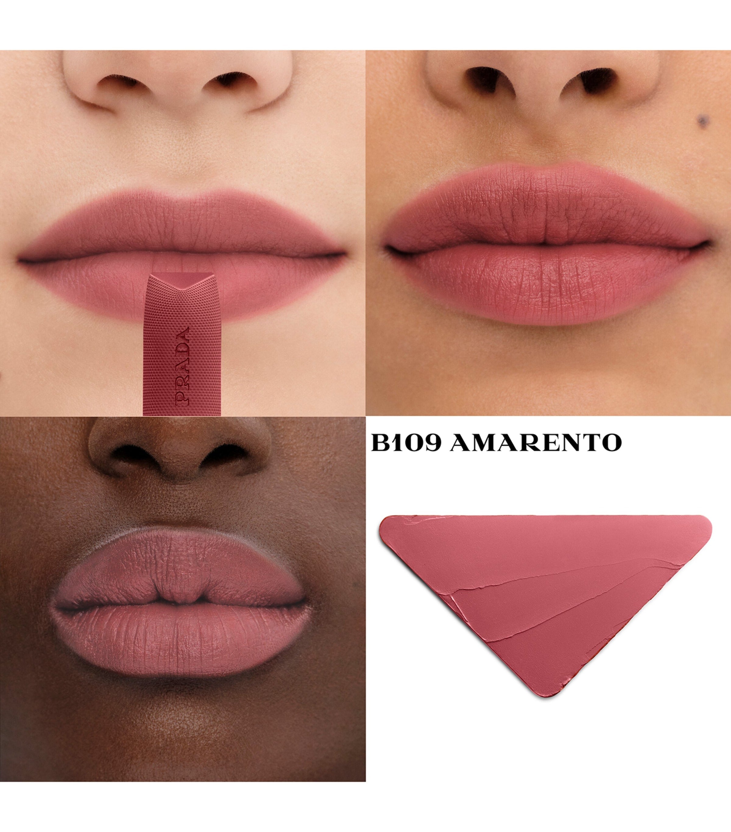 Prada soft matte lipstick in brown shades 3.8g, imported from the UK