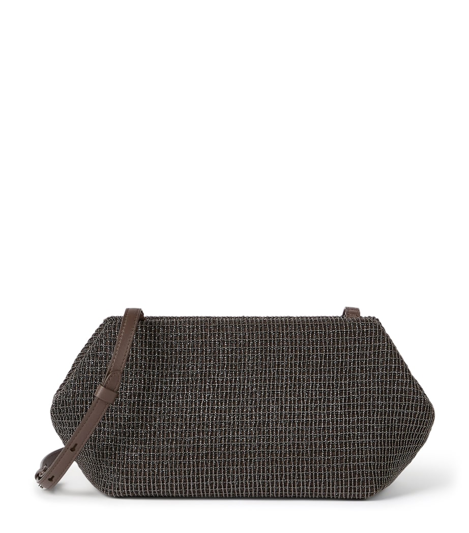 Brunello Cucinelli beaded leather clutch bag - British product