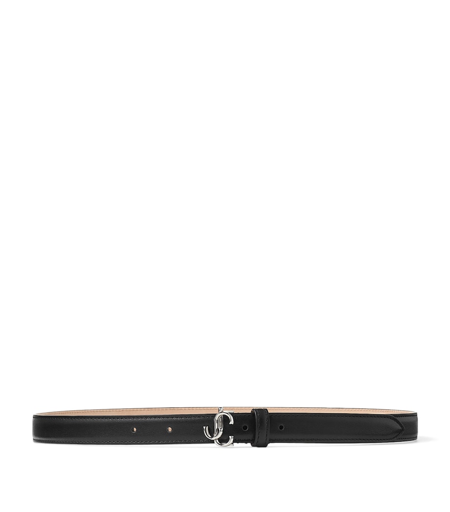 Jimmy Choo mini Helina leather belt with JC logo buckle (British brand)