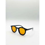SVNX bold rounded sunglasses black orange UV400 - British product