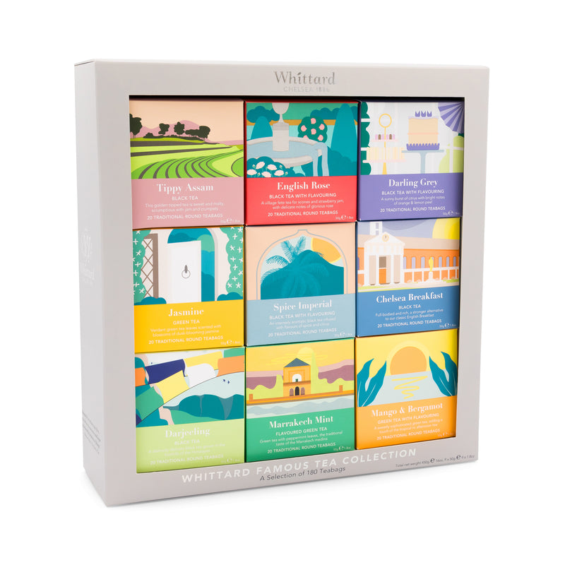 Whittard tea collection 9 blends 180 teabags, imported from the UK